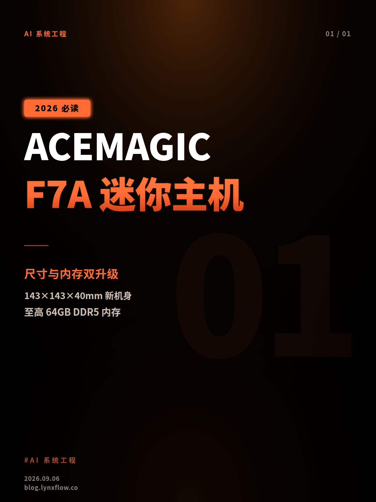 ACEMAGIC F7A 迷你主机亮相:尺寸升级至 143×143×40mm,至高 64GB DDR5 内存同台竞技