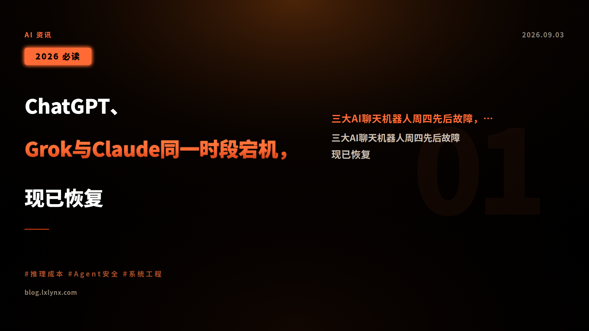 ChatGPT、Grok与Claude同一时段宕机,现已恢复