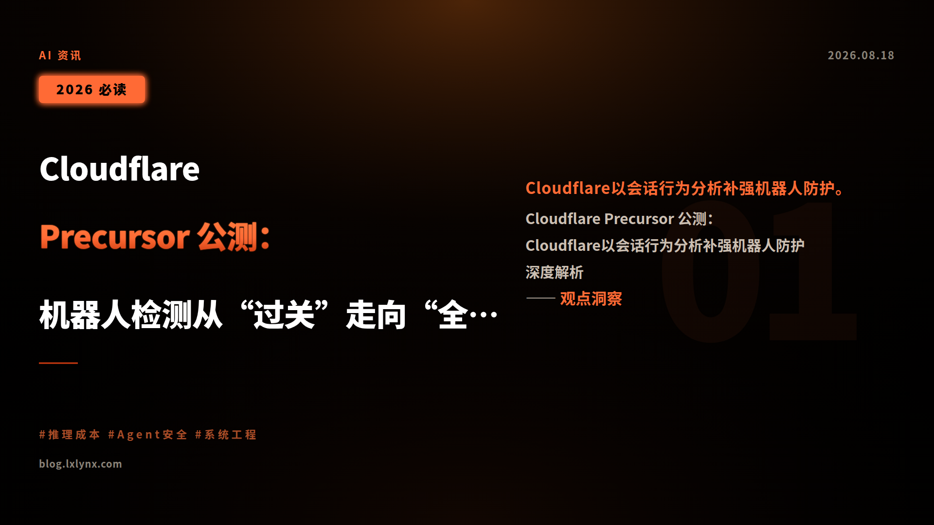 Cloudflare Precursor 公测:机器人检测从“过关”走向“全程观察”