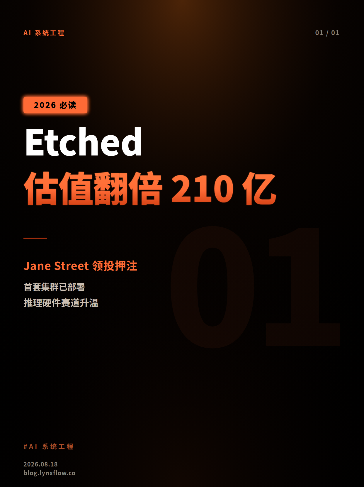 Etched估值一个月翻倍至210亿美元,Jane Street为何继续押注AI推理硬件