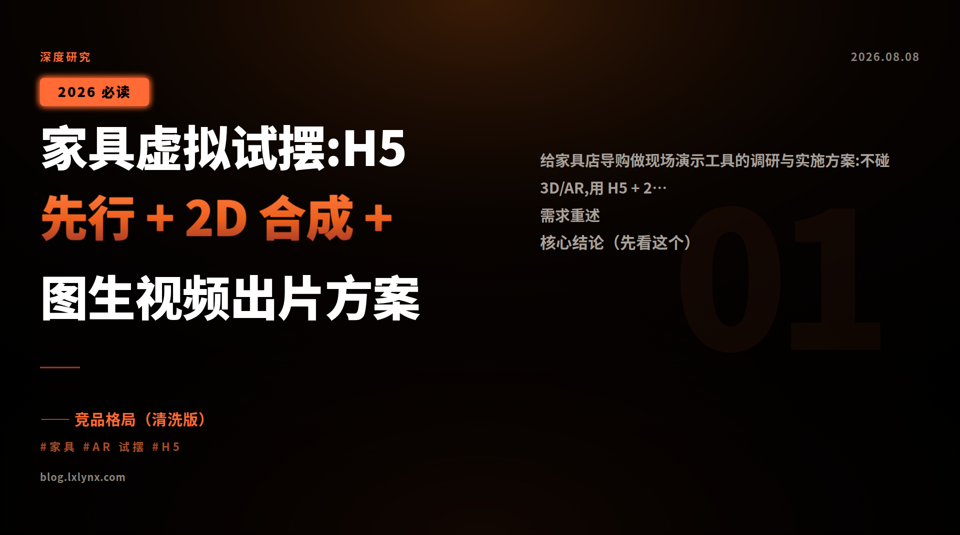 家具虚拟试摆:H5 先行 + 2D 合成 + 图生视频出片方案