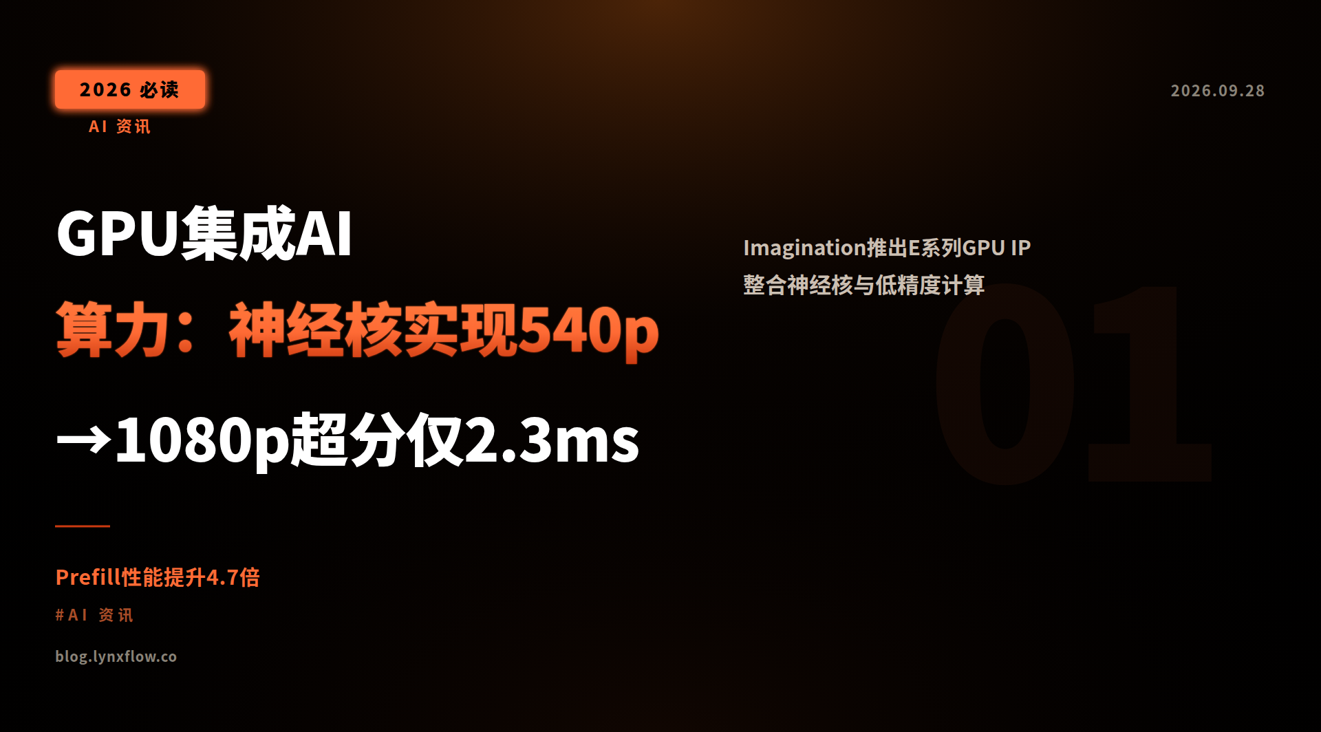 GPU集成AI算力:神经核实现540p→1080p超分仅2.3ms