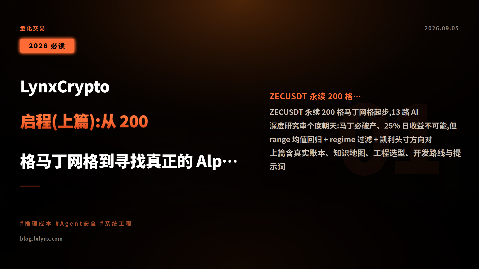 LynxCrypto 启程(上篇):从 200 格马丁网格到寻找真正的 Alpha