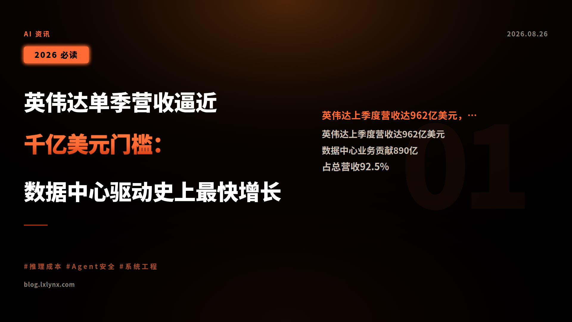 英伟达单季营收逼近千亿美元门槛:数据中心驱动史上最快增长